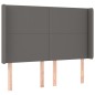 vidaXL Boxspringbett mit Matratze & LED Grau 140x200 cm Kunstleder