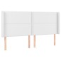 vidaXL Boxspringbett mit Matratze & LED Weiß 200x200 cm Kunstleder vidaXL Boxspringbett mit Matratze & LED Weiß 200x200 cm Kunstleder