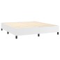 vidaXL Boxspringbett mit Matratze & LED Weiß 160x200 cm Kunstleder vidaXL Boxspringbett mit Matratze & LED Weiß 160x200 cm Kunstleder