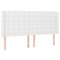 vidaXL Boxspringbett mit Matratze & LED Weiß 160x200 cm Kunstleder vidaXL Boxspringbett mit Matratze & LED Weiß 160x200 cm Kunstleder