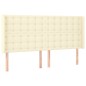 vidaXL Boxspringbett mit Matratze & LED Creme 180x200 cm Kunstleder vidaXL Boxspringbett mit Matratze & LED Creme 180x200 cm Kunstleder