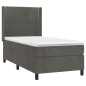 vidaXL Boxspringbett mit Matratze & LED Dunkelgrau 90x200 cm Samt vidaXL Boxspringbett mit Matratze & LED Dunkelgrau 90x200 cm Samt