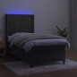 vidaXL Boxspringbett mit Matratze & LED Dunkelgrau 80x200 cm Samt vidaXL Boxspringbett mit Matratze & LED Dunkelgrau 80x200 cm Samt