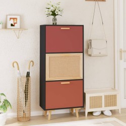 vidaXL Schuhschrank Schwarz 52x25x120 cm Holzwerkstoff