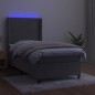 vidaXL Boxspringbett mit Matratze & LED Hellgrau 90x190 cm Samt vidaXL Boxspringbett mit Matratze & LED Hellgrau 90x190 cm Samt