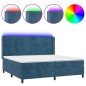 vidaXL Boxspringbett mit Matratze & LED Dunkelblau 200x200 cm Samt vidaXL Boxspringbett mit Matratze & LED Dunkelblau 200x200 cm Samt
