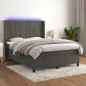 vidaXL Boxspringbett mit Matratze & LED Dunkelgrau 140x200 cm Samt vidaXL Boxspringbett mit Matratze & LED Dunkelgrau 140x200 cm Samt