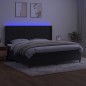 vidaXL Boxspringbett mit Matratze & LED Schwarz 200x200 cm Samt vidaXL Boxspringbett mit Matratze & LED Schwarz 200x200 cm Samt