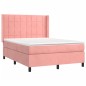 vidaXL Boxspringbett mit Matratze & LED Rosa 140x200 cm Samt vidaXL Boxspringbett mit Matratze & LED Rosa 140x200 cm Samt