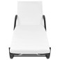 Sonnenliege mit Auflage & Tisch Poly Rattan Schwarz Sonnenliege mit Auflage & Tisch Poly Rattan Schwarz