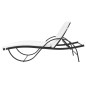 Sonnenliege mit Auflage & Tisch Poly Rattan Schwarz Sonnenliege mit Auflage & Tisch Poly Rattan Schwarz