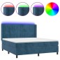 vidaXL Boxspringbett mit Matratze & LED Dunkelblau 160x200 cm Samt vidaXL Boxspringbett mit Matratze & LED Dunkelblau 160x200 cm Samt