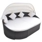 vidaXL Outdoor-Loungebett mit Dach Poly Rattan Braun vidaXL Outdoor-Loungebett mit Dach Poly Rattan Braun