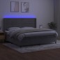vidaXL Boxspringbett mit Matratze & LED Hellgrau 200x200 cm Samt vidaXL Boxspringbett mit Matratze & LED Hellgrau 200x200 cm Samt
