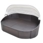 vidaXL Outdoor-Loungebett mit Dach Poly Rattan Braun vidaXL Outdoor-Loungebett mit Dach Poly Rattan Braun