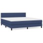 vidaXL Boxspringbett mit Matratze Blau 160x200 cm Stoff vidaXL Boxspringbett mit Matratze Blau 160x200 cm Stoff