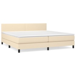 vidaXL Boxspringbett mit Matratze Creme 200x200 cm Stoff