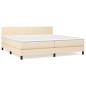 vidaXL Boxspringbett mit Matratze Creme 200x200 cm Stoff vidaXL Boxspringbett mit Matratze Creme 200x200 cm Stoff
