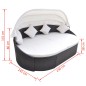 vidaXL Outdoor-Loungebett mit Dach Poly Rattan Braun vidaXL Outdoor-Loungebett mit Dach Poly Rattan Braun