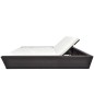 vidaXL Outdoor-Lounge-Bett mit Polster Poly Rattan Braun vidaXL Outdoor-Lounge-Bett mit Polster Poly Rattan Braun