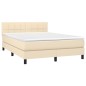 vidaXL Boxspringbett mit Matratze Creme 140x200 cm Stoff vidaXL Boxspringbett mit Matratze Creme 140x200 cm Stoff