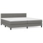 vidaXL Boxspringbett mit Matratze Dunkelgrau 200x200 cm Stoff vidaXL Boxspringbett mit Matratze Dunkelgrau 200x200 cm Stoff