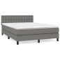 vidaXL Boxspringbett mit Matratze Dunkelgrau 140x190 cm Stoff vidaXL Boxspringbett mit Matratze Dunkelgrau 140x190 cm Stoff