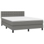 vidaXL Boxspringbett mit Matratze Dunkelgrau 140x190 cm Stoff vidaXL Boxspringbett mit Matratze Dunkelgrau 140x190 cm Stoff