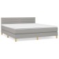 vidaXL Boxspringbett mit Matratze Hellgrau 180x200 cm Stoff vidaXL Boxspringbett mit Matratze Hellgrau 180x200 cm Stoff