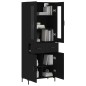 Highboard Schwarz 69,5x34x180 cm Holzwerkstoff Highboard Schwarz 69,5x34x180 cm Holzwerkstoff