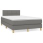 vidaXL Boxspringbett mit Matratze Dunkelgrau 120x200 cm Stoff vidaXL Boxspringbett mit Matratze Dunkelgrau 120x200 cm Stoff
