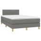 vidaXL Boxspringbett mit Matratze Dunkelgrau 120x200 cm Stoff vidaXL Boxspringbett mit Matratze Dunkelgrau 120x200 cm Stoff