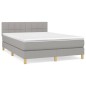 vidaXL Boxspringbett mit Matratze Hellgrau 140x190 cm Stoff vidaXL Boxspringbett mit Matratze Hellgrau 140x190 cm Stoff