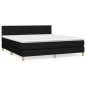 vidaXL Boxspringbett mit Matratze Schwarz 160x200 cm Stoff vidaXL Boxspringbett mit Matratze Schwarz 160x200 cm Stoff