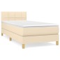 vidaXL Boxspringbett mit Matratze Creme 90x200 cm Stoff vidaXL Boxspringbett mit Matratze Creme 90x200 cm Stoff