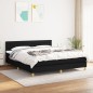 vidaXL Boxspringbett mit Matratze Schwarz 160x200 cm Stoff vidaXL Boxspringbett mit Matratze Schwarz 160x200 cm Stoff