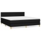 vidaXL Boxspringbett mit Matratze Schwarz 160x200 cm Stoff vidaXL Boxspringbett mit Matratze Schwarz 160x200 cm Stoff