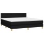 vidaXL Boxspringbett mit Matratze Schwarz 160x200 cm Stoff vidaXL Boxspringbett mit Matratze Schwarz 160x200 cm Stoff