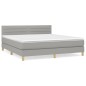 vidaXL Boxspringbett mit Matratze Hellgrau 160x200 cm Stoff vidaXL Boxspringbett mit Matratze Hellgrau 160x200 cm Stoff