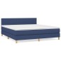 vidaXL Boxspringbett mit Matratze Blau 160x200 cm Stoff vidaXL Boxspringbett mit Matratze Blau 160x200 cm Stoff