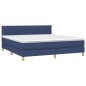 vidaXL Boxspringbett mit Matratze Blau 160x200 cm Stoff vidaXL Boxspringbett mit Matratze Blau 160x200 cm Stoff
