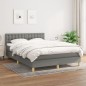 vidaXL Boxspringbett mit Matratze Dunkelgrau 140x200 cm Stoff vidaXL Boxspringbett mit Matratze Dunkelgrau 140x200 cm Stoff