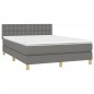 vidaXL Boxspringbett mit Matratze Dunkelgrau 140x200 cm Stoff vidaXL Boxspringbett mit Matratze Dunkelgrau 140x200 cm Stoff