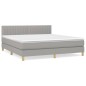 vidaXL Boxspringbett mit Matratze Hellgrau 160x200 cm Stoff vidaXL Boxspringbett mit Matratze Hellgrau 160x200 cm Stoff