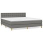 vidaXL Boxspringbett mit Matratze Dunkelgrau 160x200 cm Stoff vidaXL Boxspringbett mit Matratze Dunkelgrau 160x200 cm Stoff