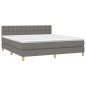 vidaXL Boxspringbett mit Matratze Dunkelgrau 160x200 cm Stoff vidaXL Boxspringbett mit Matratze Dunkelgrau 160x200 cm Stoff