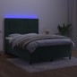 vidaXL Boxspringbett mit Matratze & LED Dunkelgrün 140x190 cm Samt vidaXL Boxspringbett mit Matratze & LED Dunkelgrün 140x190 cm Samt