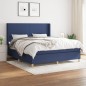 vidaXL Boxspringbett mit Matratze Blau 160x200 cm Stoff vidaXL Boxspringbett mit Matratze Blau 160x200 cm Stoff