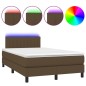 vidaXL Boxspringbett mit Matratze & LED Dunkelbraun 120x200 cm Stoff vidaXL Boxspringbett mit Matratze & LED Dunkelbraun 120x200 cm Stoff