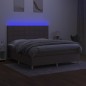 vidaXL Boxspringbett mit Matratze & LED Taupe 160x200 cm Stoff vidaXL Boxspringbett mit Matratze & LED Taupe 160x200 cm Stoff